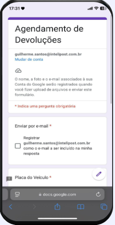 Tela de agendamento